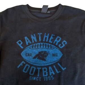NFL Team Apparel Black Blue Carolina Panthers NFL Football Sweatshirt Size Large